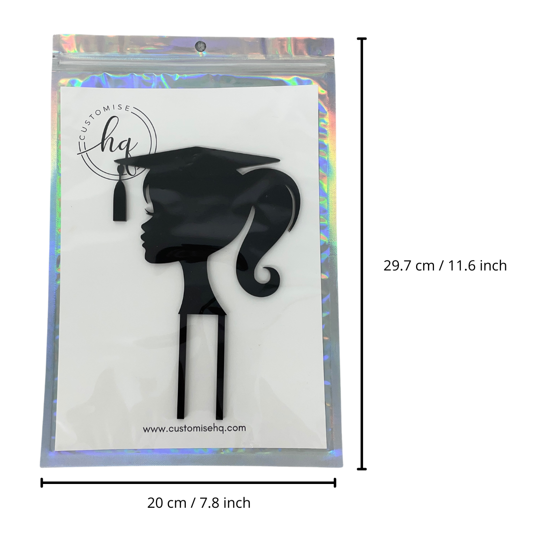 GRADUATION GIRL CAKE TOPPER