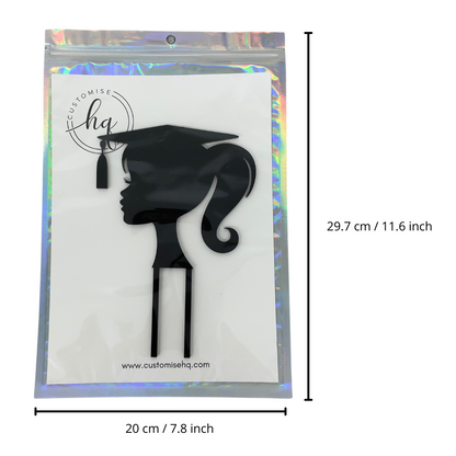 GRADUATION GIRL CAKE TOPPER