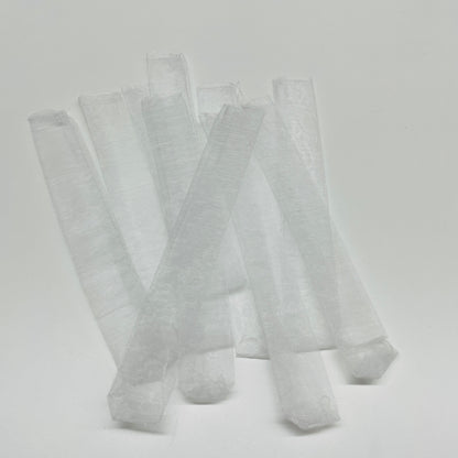 10 X WHITE SLIM ORGANZA POUCHES