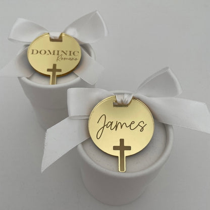 10 X ACRYLIC CROSS TAGS