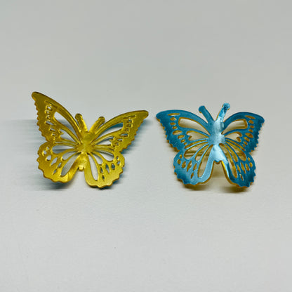 10 X GOLD ACRYLIC BUTTERFLY DECORATIONS