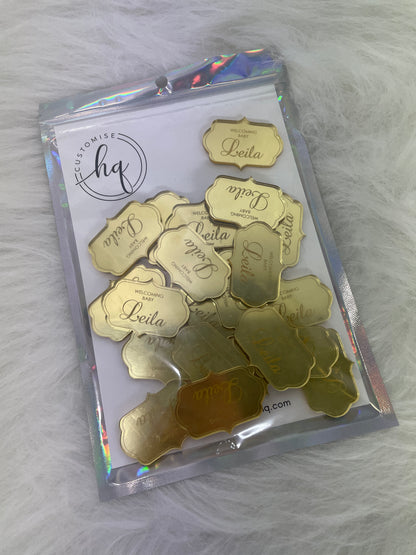 10 x PERSONALISED ACRYLIC PLAQUE TAG