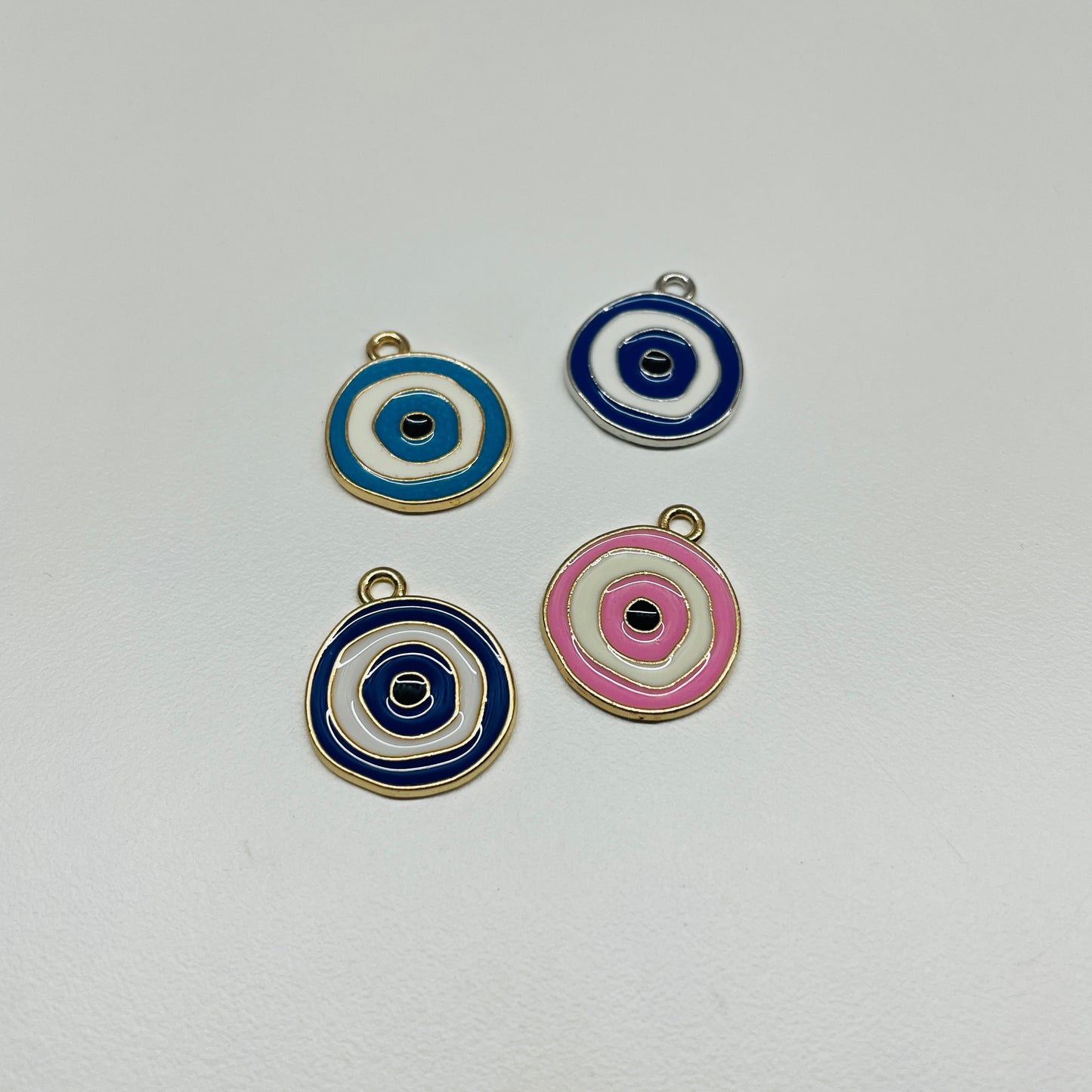 10 X EVIL EYE METAL CHARMS