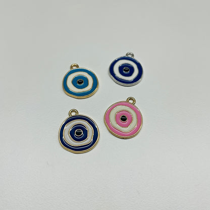 10 X EVIL EYE METAL CHARMS