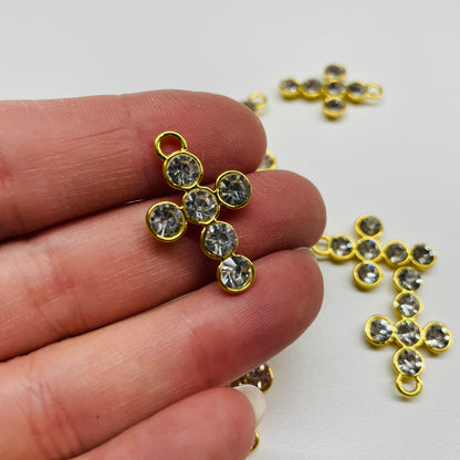 10 X DIAMONTE CROSS LARGE CHARM