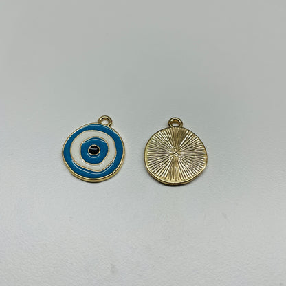 10 X EVIL EYE METAL CHARMS