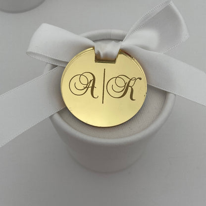 10 X PERSONALISED INITIAL ACRYLIC TAGS