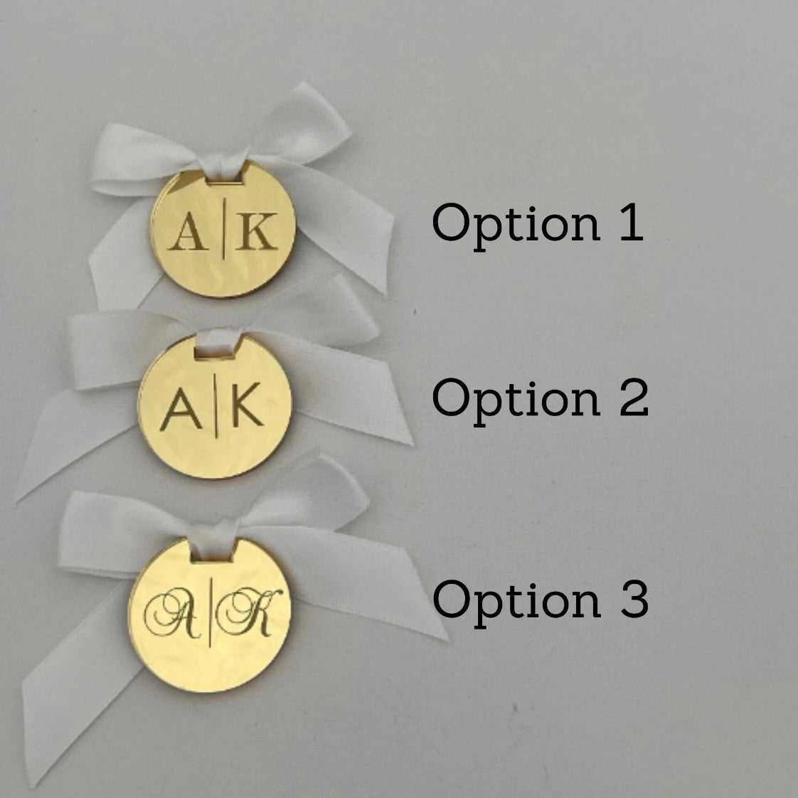10 X PERSONALISED INITIAL ACRYLIC TAGS