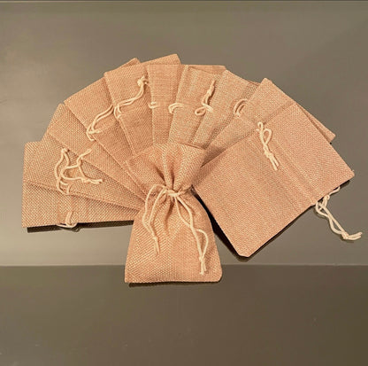 10 X JUTE POUCHES