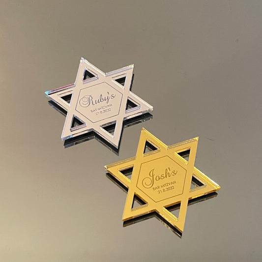 10 X Acrylic Tags For Bat Mitzvah and Bar Mitzvah Favors