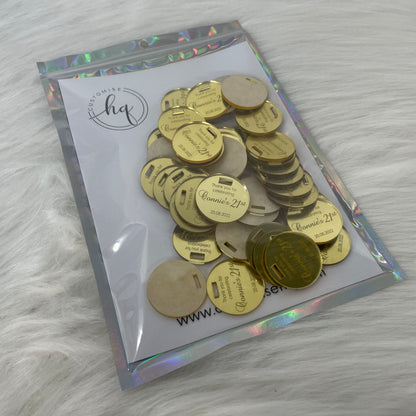 10 X PERSONALISED ACRYLIC NAME TAGS