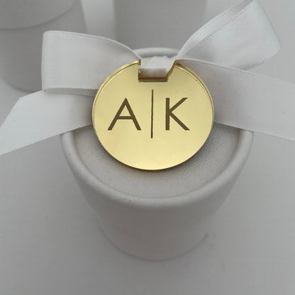 10 X PERSONALISED INITIAL ACRYLIC TAGS
