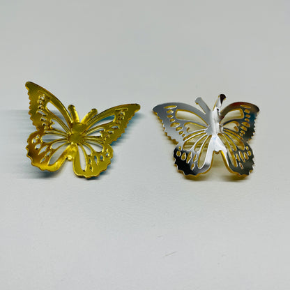 10 X GOLD ACRYLIC BUTTERFLY DECORATIONS