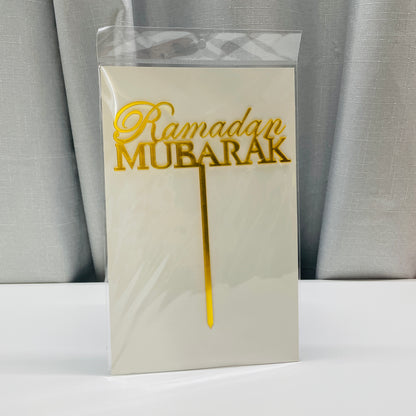 RAMADAN MUBARAK GOLD ACRYLIC CAKE TOPPER