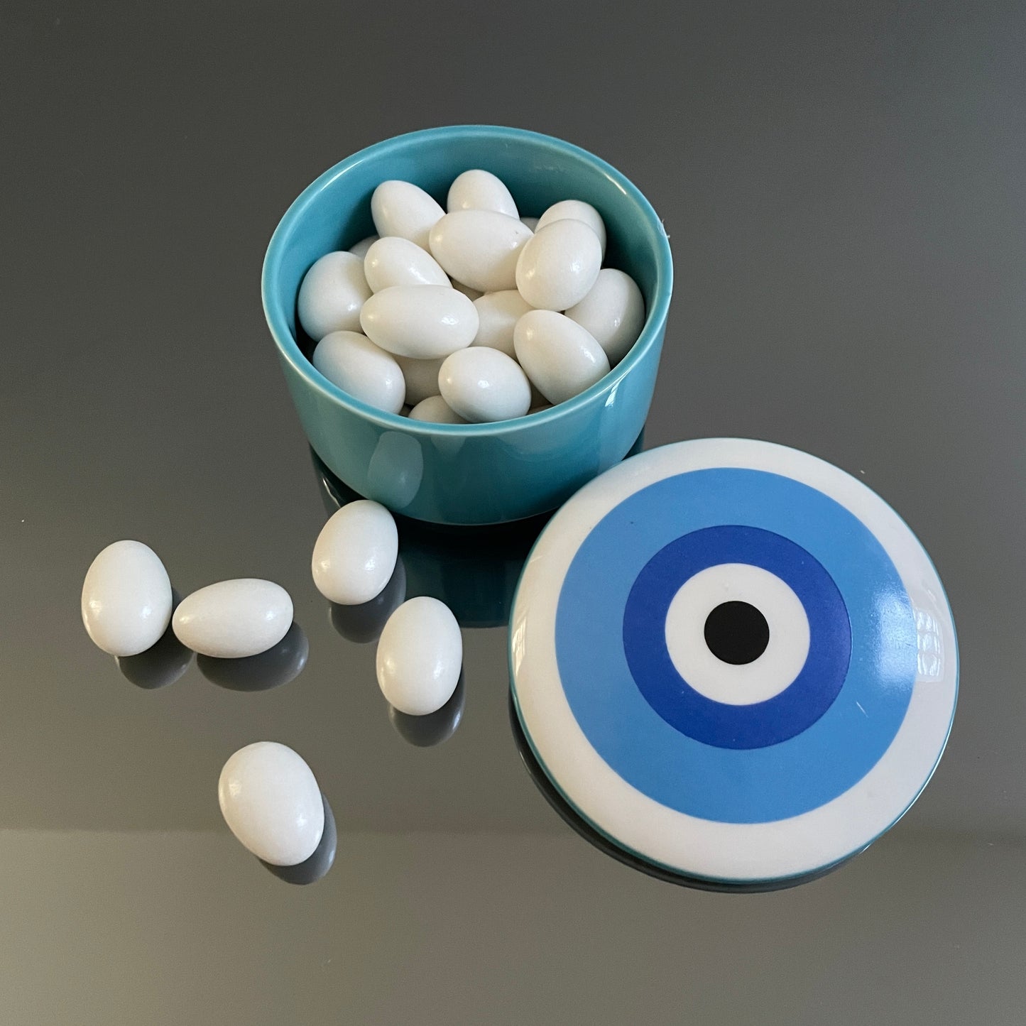 EVIL EYE MATI CERAMIC TRINKET BOX BOMBONIERE