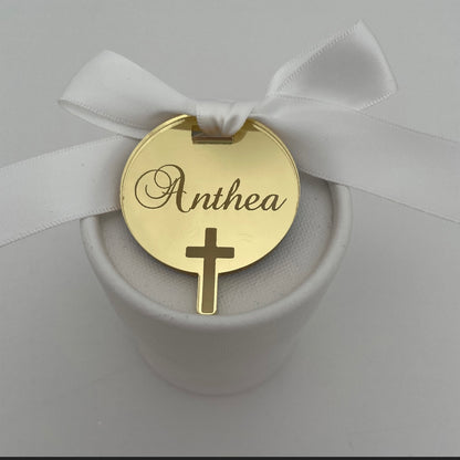 10 X ACRYLIC CROSS TAGS