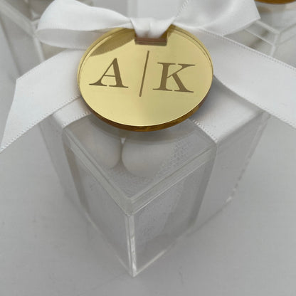 10 X PERSONALISED INITIAL ACRYLIC TAGS