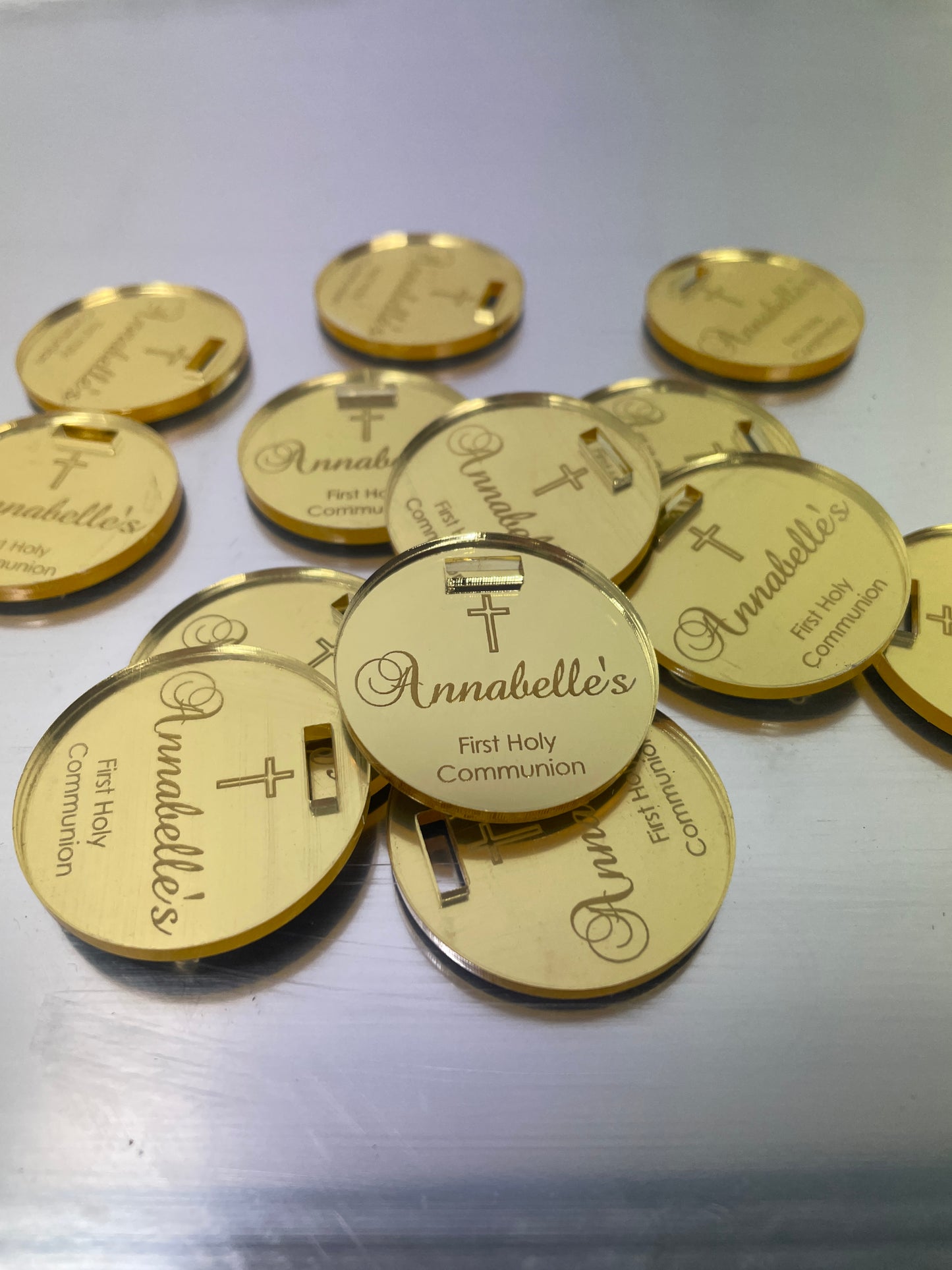 10 X PERSONALISED ACRYLIC NAME TAGS