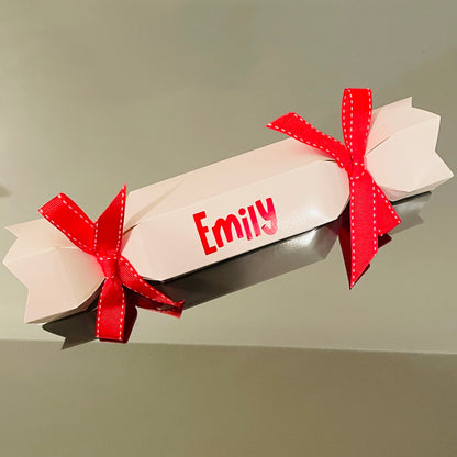 PERSONALISED CHRISTMAS CRACKER BON BON WHITE