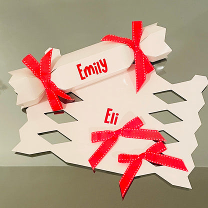PERSONALISED CHRISTMAS CRACKER BON BON WHITE