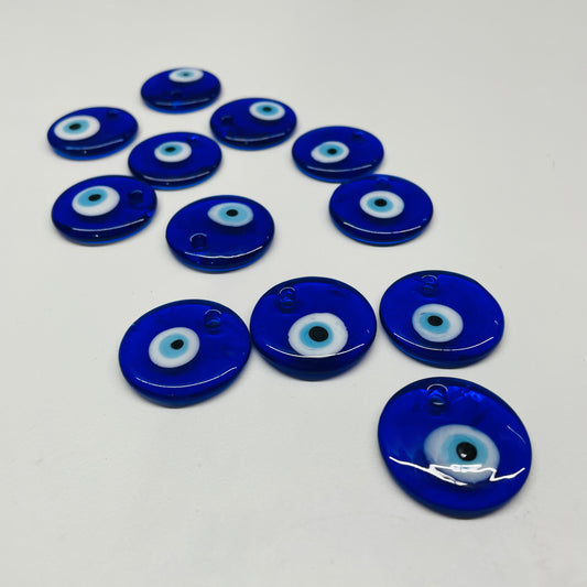 12 X EVIL EYE GLASS CHARMS