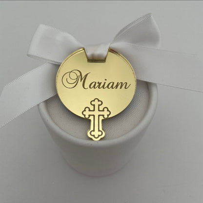 10 X ACRYLIC CROSS TAGS