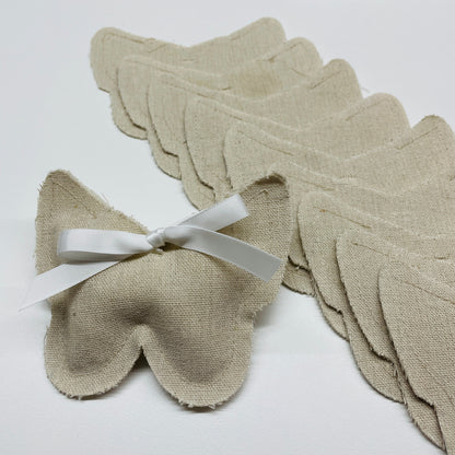 10 X BUTTERFLY BOMBONIERE POUCHES WITH RIBBON