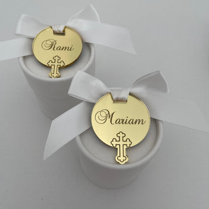 10 X ACRYLIC CROSS TAGS