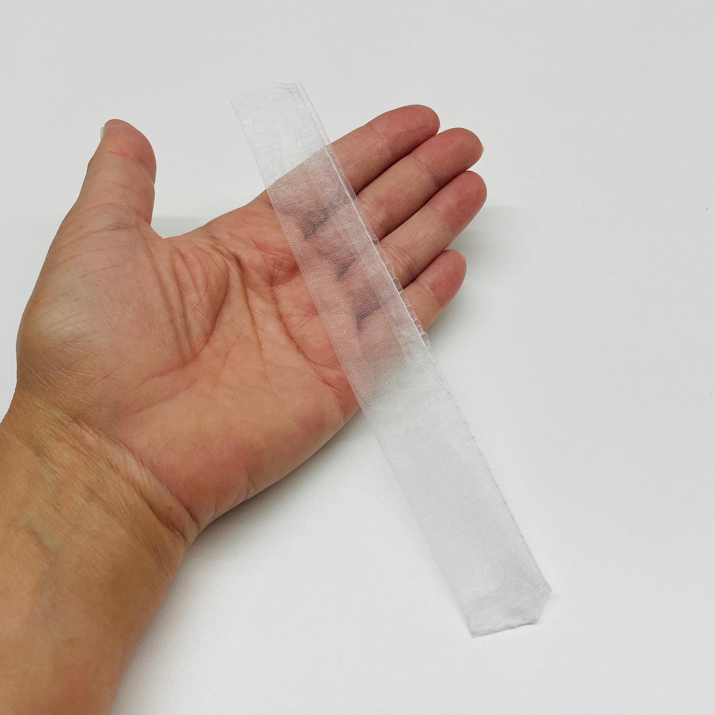 10 X WHITE SLIM ORGANZA POUCHES