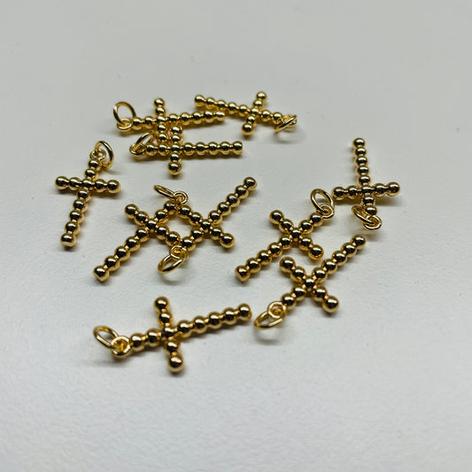10 X BUBBLE CROSS CHARM