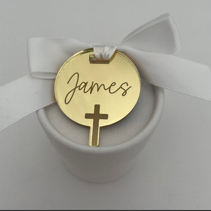 10 X ACRYLIC CROSS TAGS