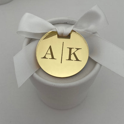 10 X PERSONALISED INITIAL ACRYLIC TAGS