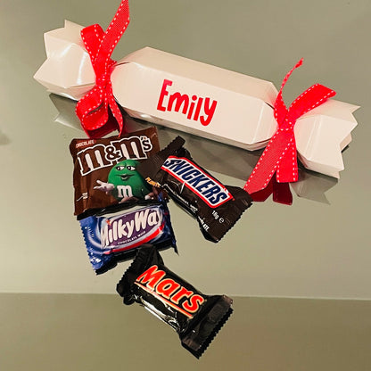 PERSONALISED CHRISTMAS CRACKER BON BON WHITE