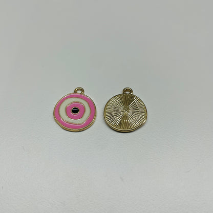 10 X EVIL EYE METAL CHARMS