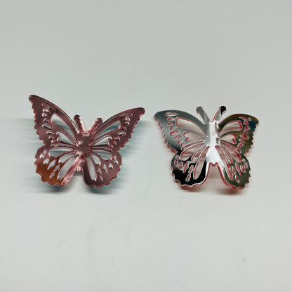 10 X ROSE GOLD ACRYLIC BUTTERFLY DECORATIONS