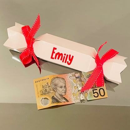 PERSONALISED CHRISTMAS CRACKER BON BON WHITE