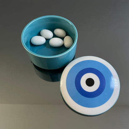 EVIL EYE MATI CERAMIC TRINKET BOX BOMBONIERE