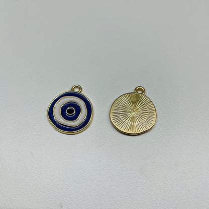 10 X EVIL EYE METAL CHARMS