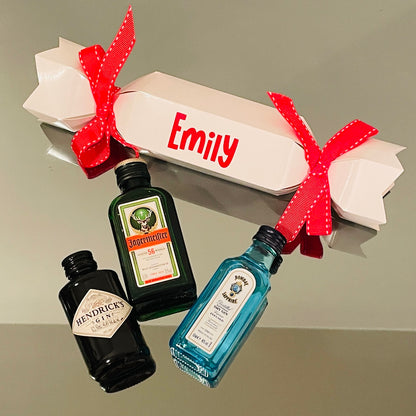 PERSONALISED CHRISTMAS CRACKER BON BON WHITE