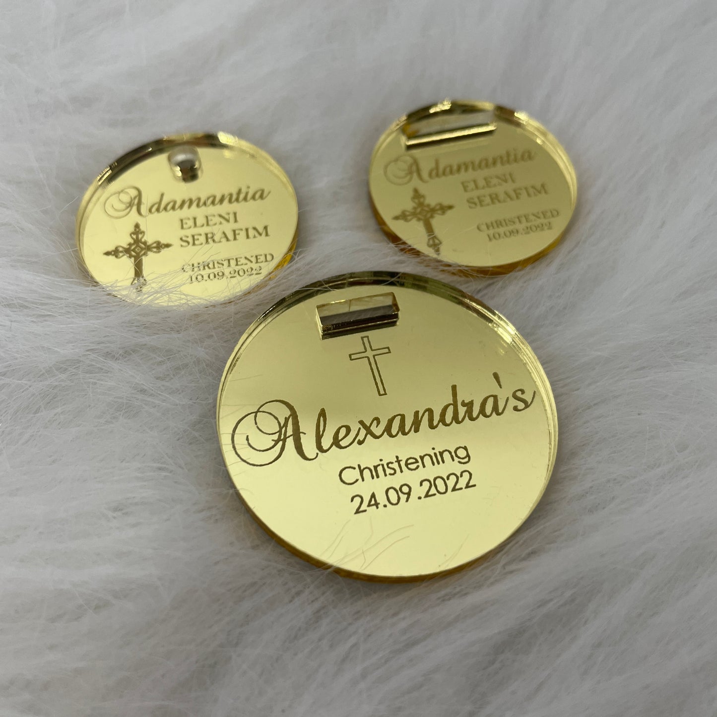 10 X PERSONALISED ACRYLIC NAME TAGS