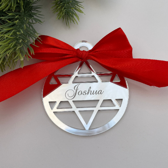 STAR OF DAVID HANUKKAH PERSONALISED BAUBLE