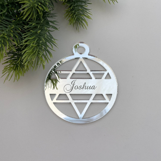 STAR OF DAVID HANUKKAH PERSONALISED BAUBLE