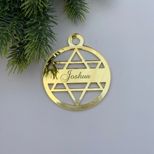 STAR OF DAVID HANUKKAH PERSONALISED BAUBLE