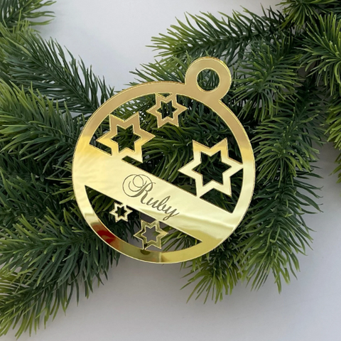 CUSTOM SPARKLING STARS HANUKKAH BAUBLE