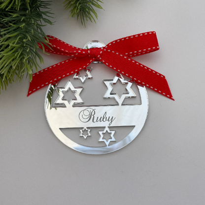 CUSTOM SPARKLING STARS HANUKKAH BAUBLE